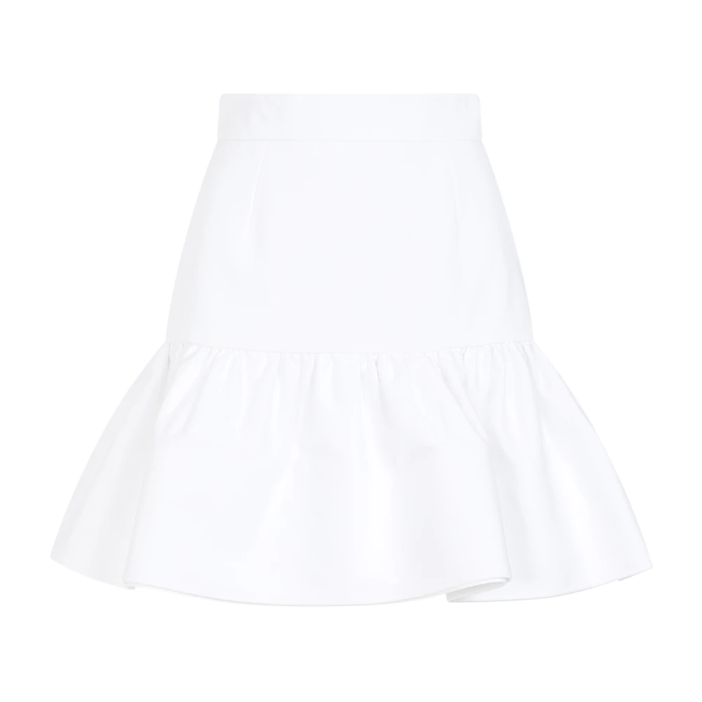 Patou Vit Bomull Mini Kjol Volang White, Dam