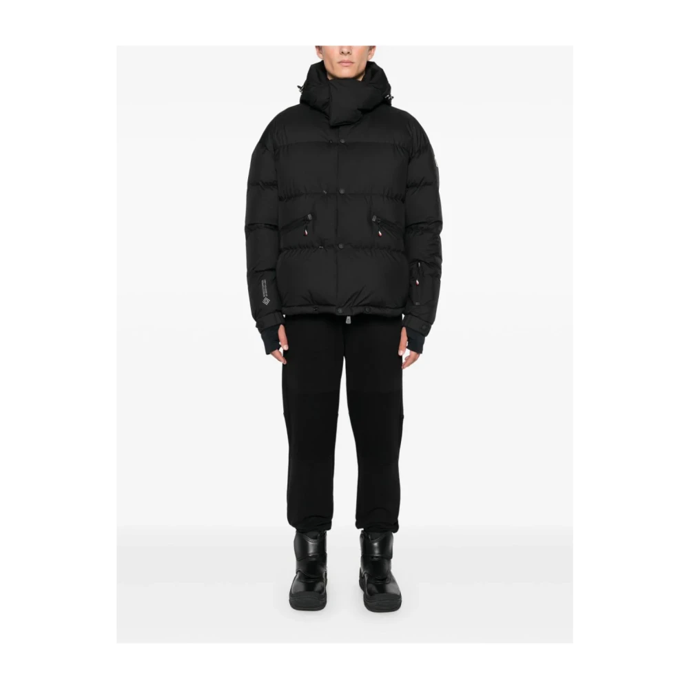 Moncler Zwarte Ski Jas met Capuchon Black Heren