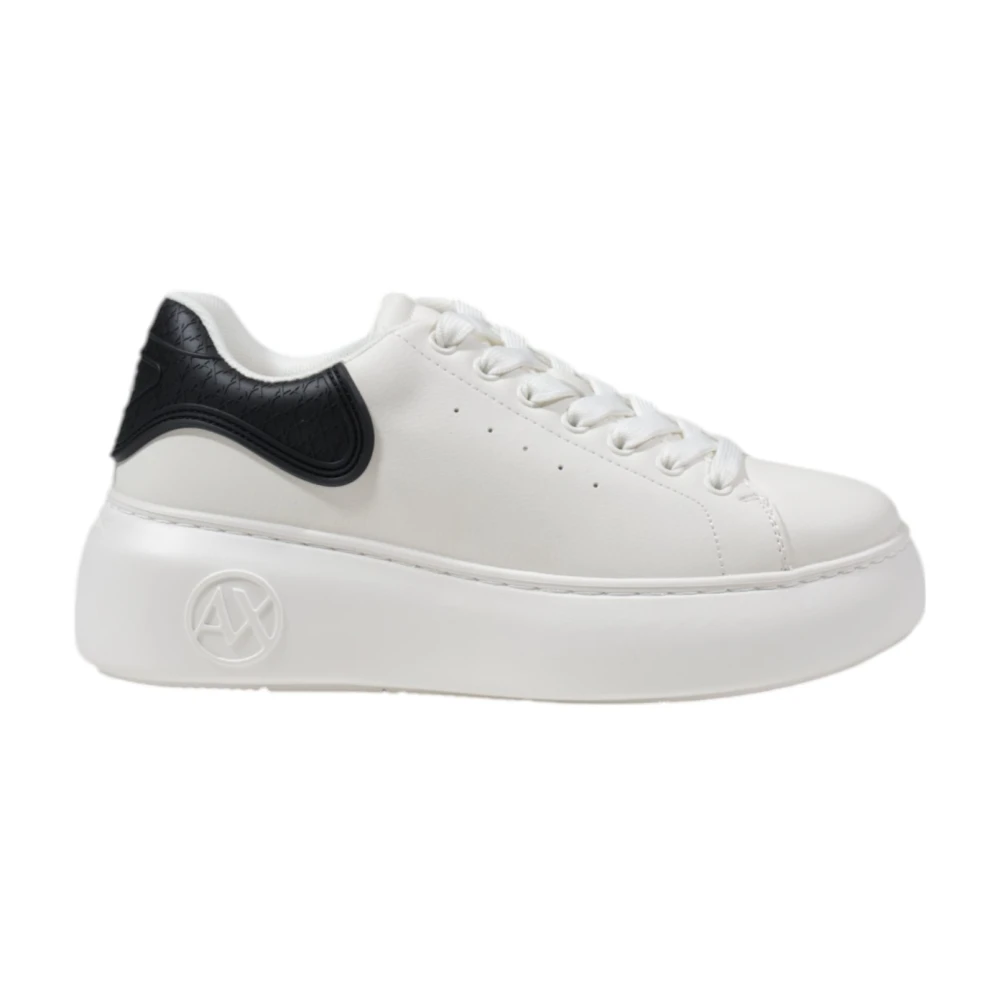 Armani Exchange Women's White Sneakers,, Polyester Trainers Collection Size 6 Uk
