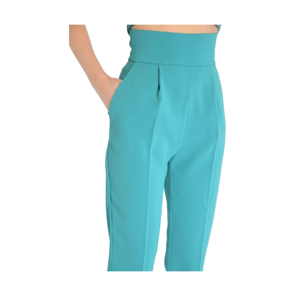 pinko Teal Green Stretch-Crêpe Natalia Broek Green Dames
