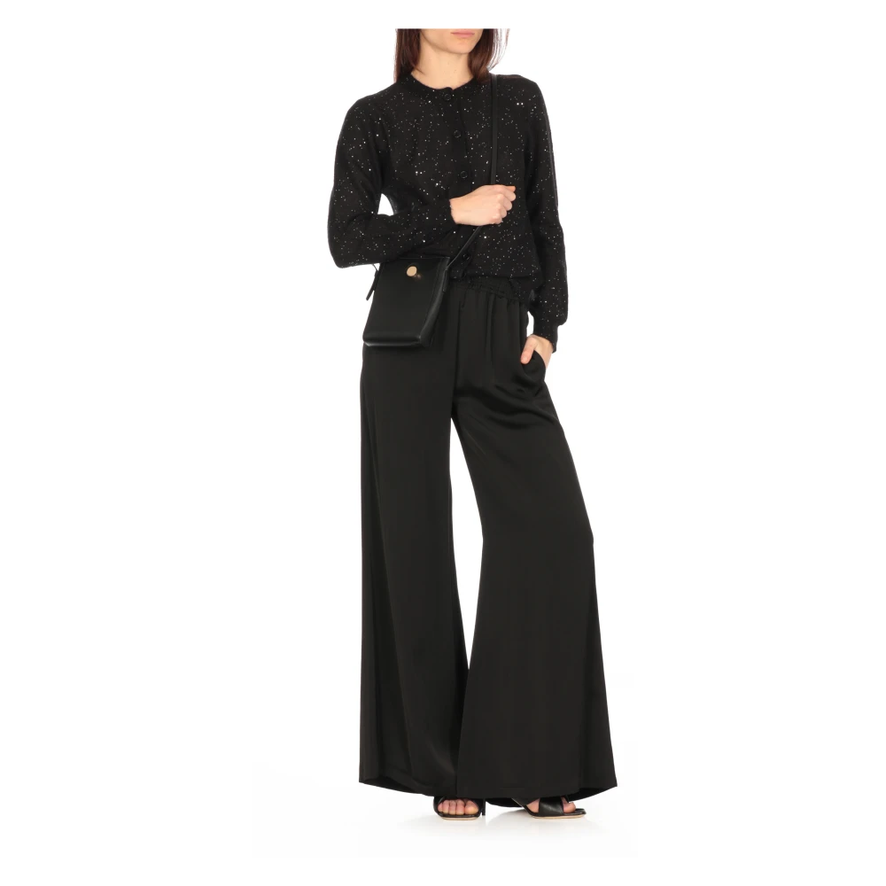 Fabiana Filippi Zwarte Pailletten Cardigan Sweater Black Dames
