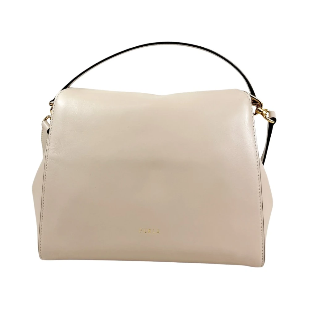 Furla Vrouw Beige Tassen Dames, One Size, Leer, Domus S Handtas