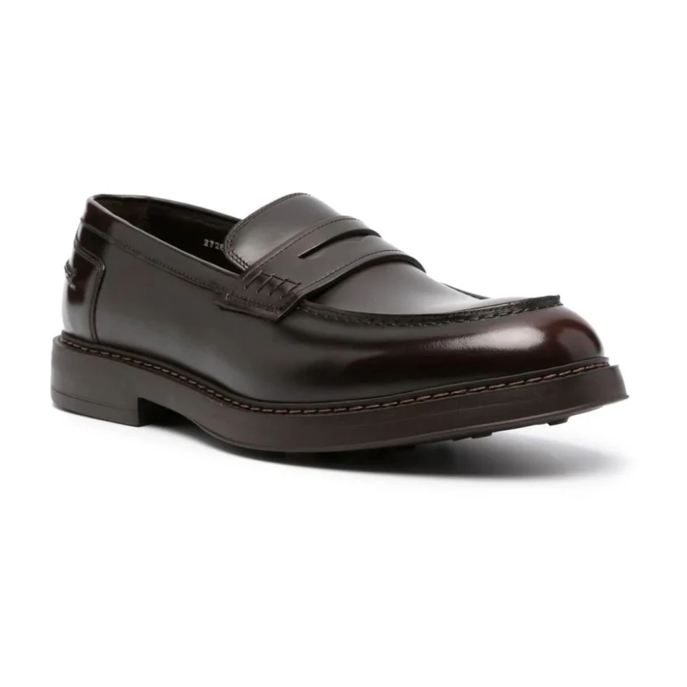 Doucal's Bruin Leren Loafer Schoenen Brown Heren