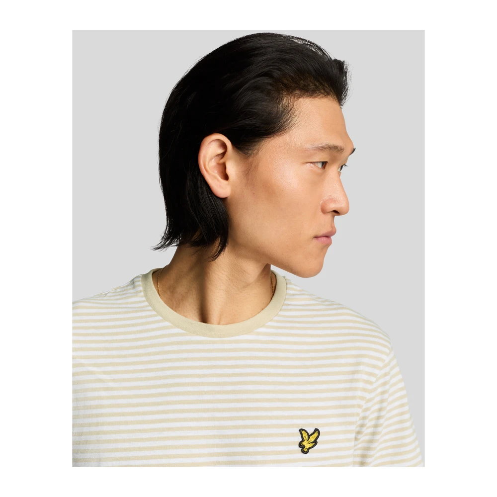 Lyle & Scott SS T-shirts van linnenmix Bretonstreep T-shirt White Heren