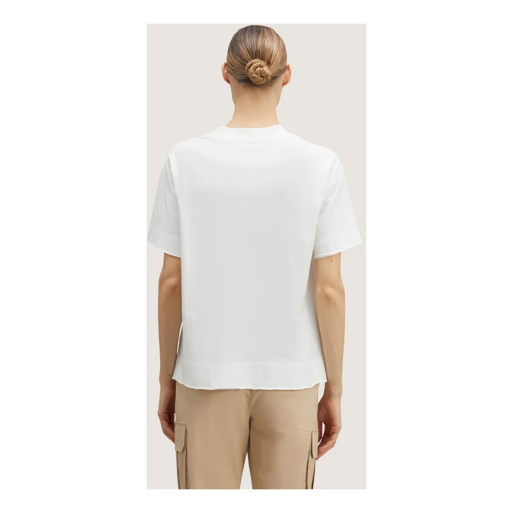 Motivi Gehaakte Zak Boxy T-Shirt White Dames