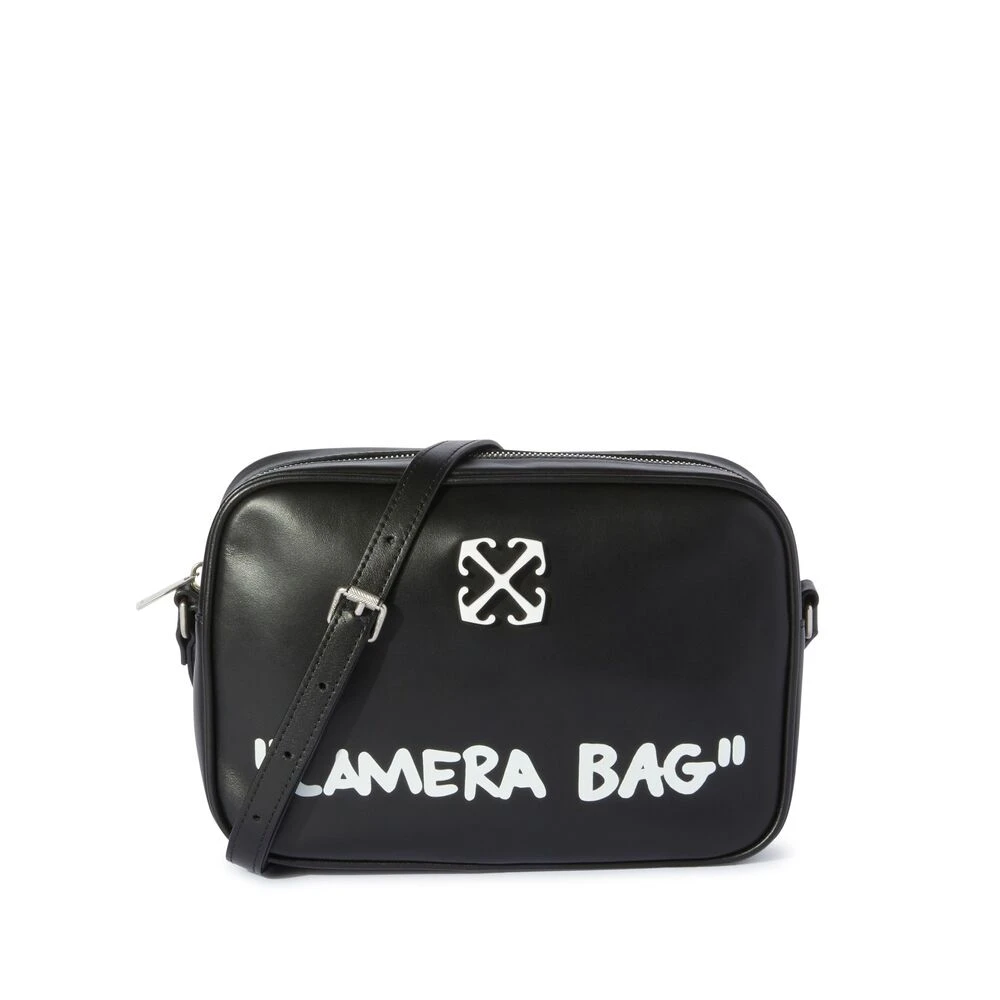 Off White Zwarte Schoudertas met Ritssluiting Black Dames