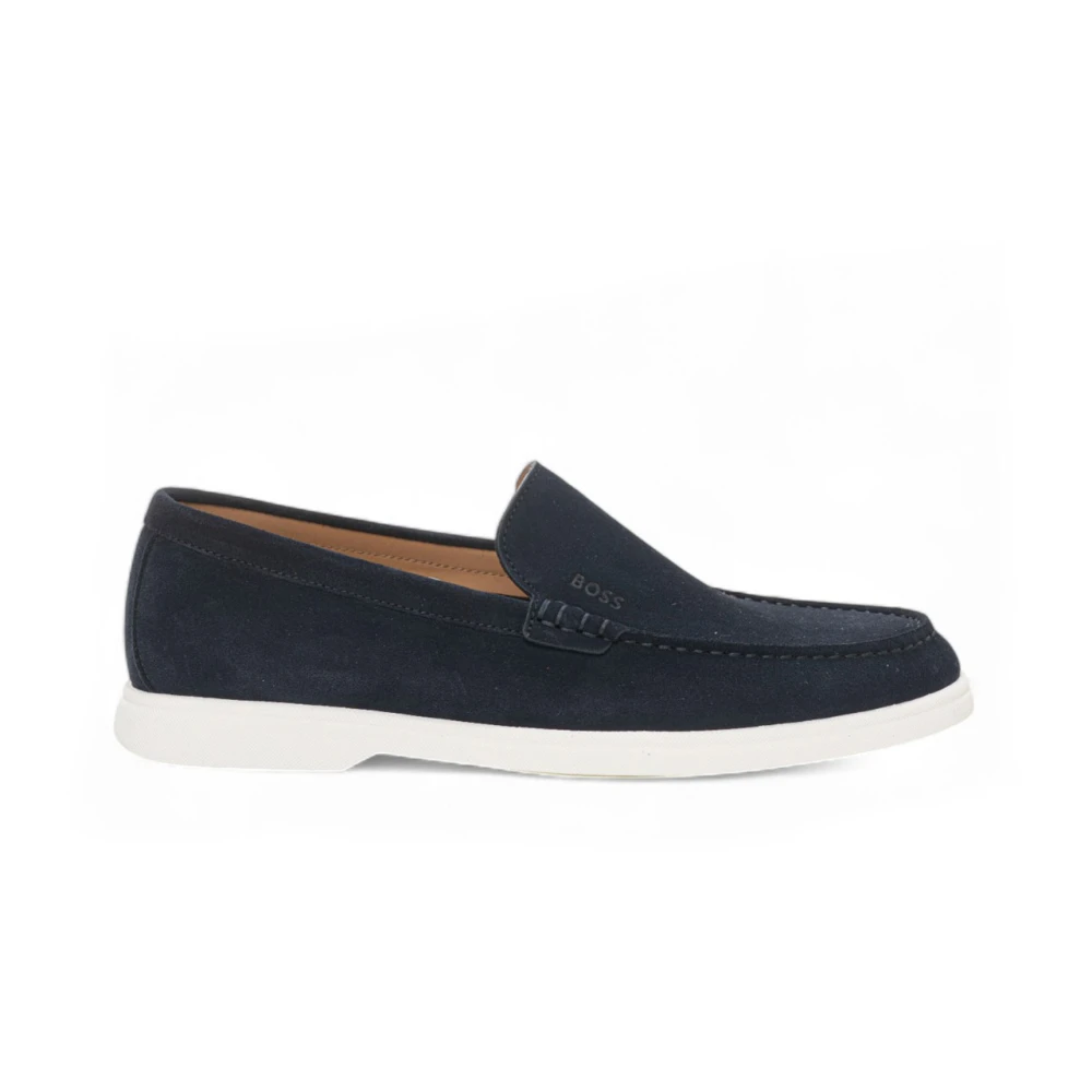 Boss , Loafers, Male, Blue, 7 Uk, Suede Loafer With Rubber Sole