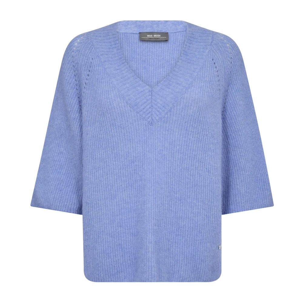 MOS MOSH V-Neck Gebreide Trui Hydrangea Purple Dames