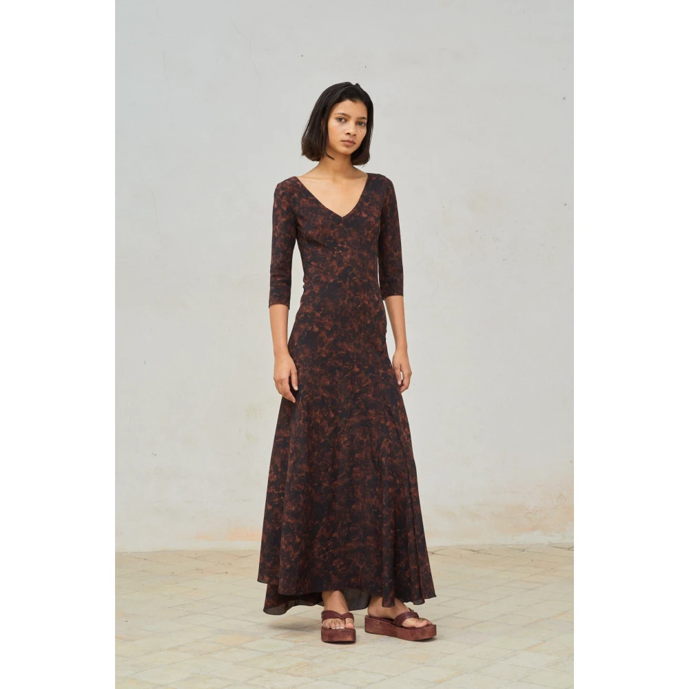 Cortana Zijden Mata Print Jurk Multicolor Dames