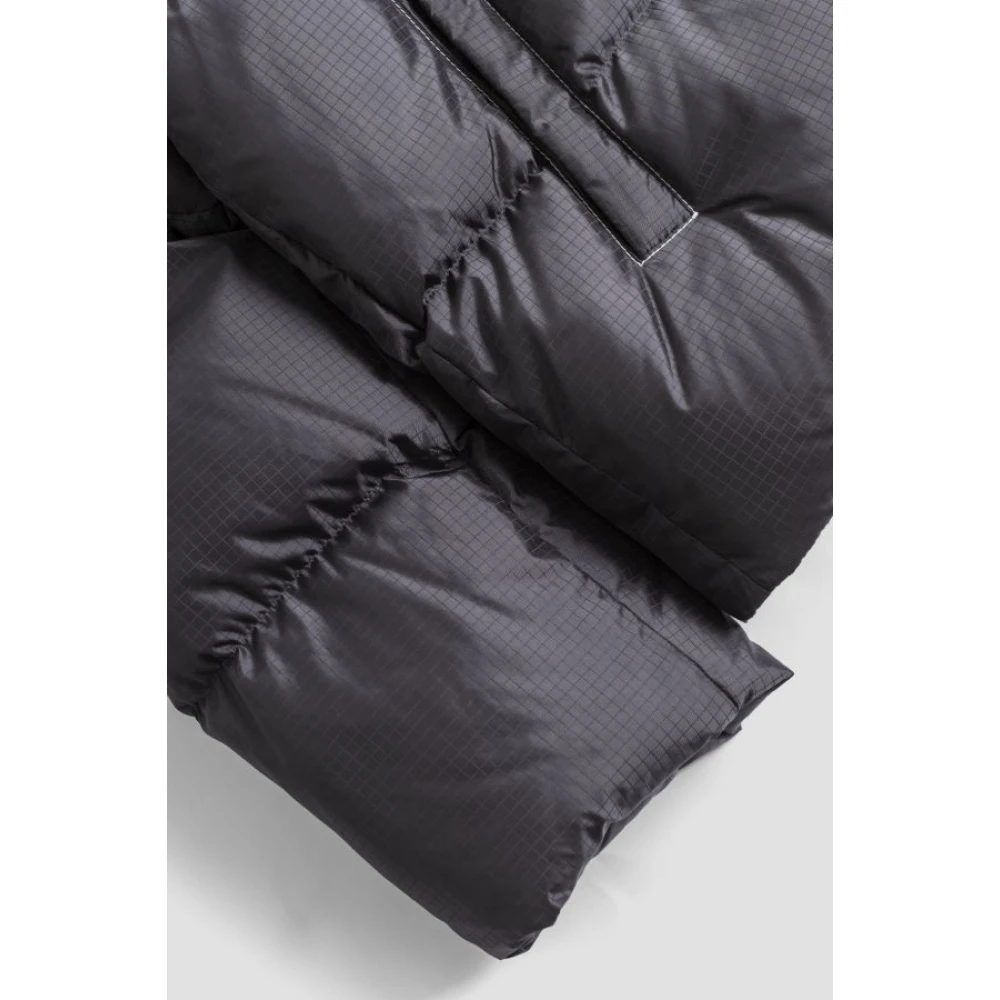 Off White Grijze Patch donsjack met capuchon Gray Heren