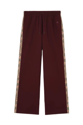 Check Trim Cotton Track Pants