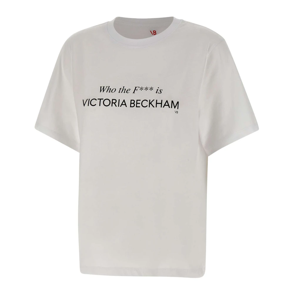 Victoria Beckham Who the F***is Logo Print T-shirt White Dames