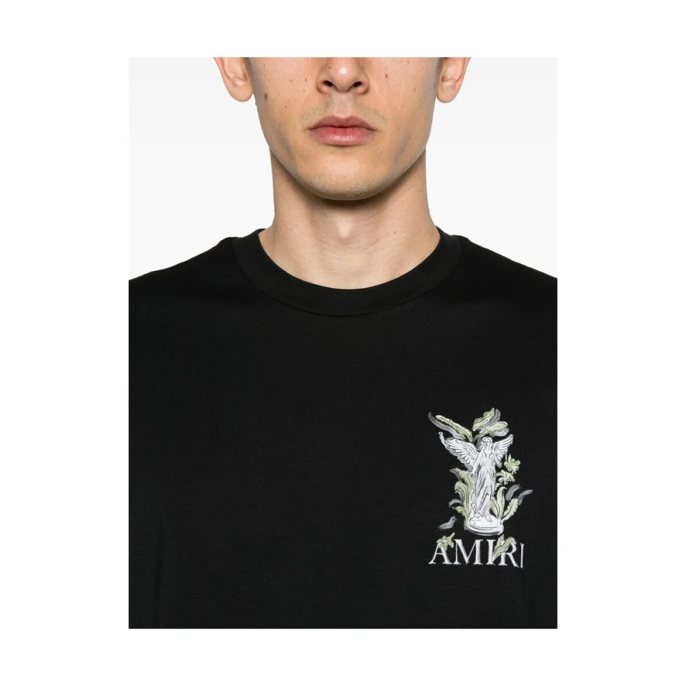 Amiri Zwart Logo Print Korte Mouw Tee Black Heren
