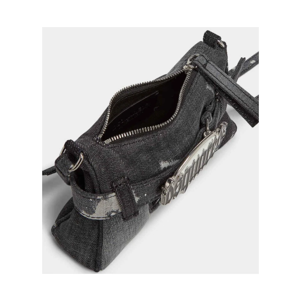 Dsquared2 Denim ketting mini tas Black Dames