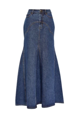 Fishtail Denim Maxi Kjol