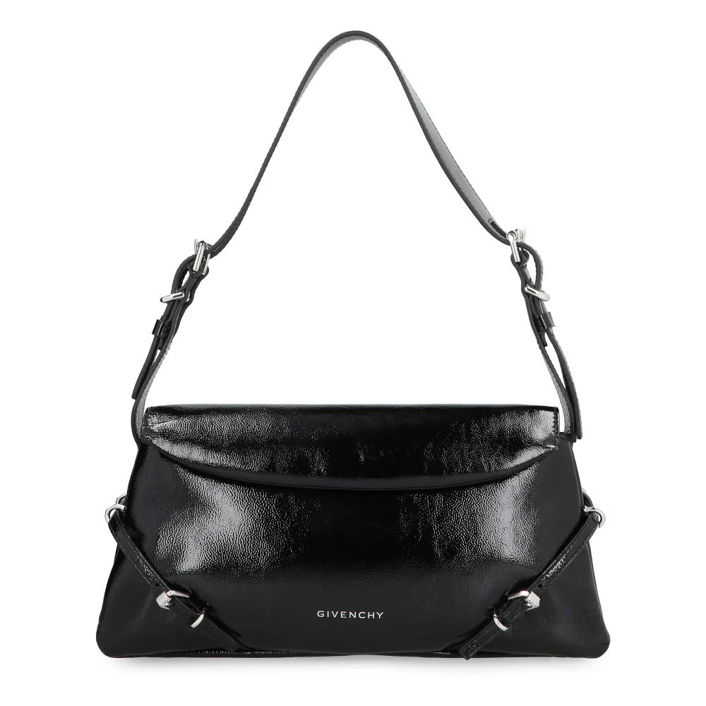 Givenchy Chic Läder Axelväska med Spännen Black, Dam