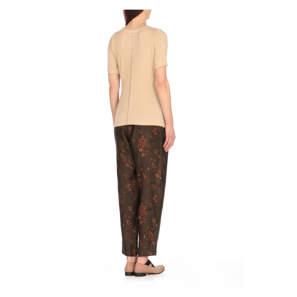 UMA Wang Geribbelde Crewneck Top voor Vrouwen Beige Dames