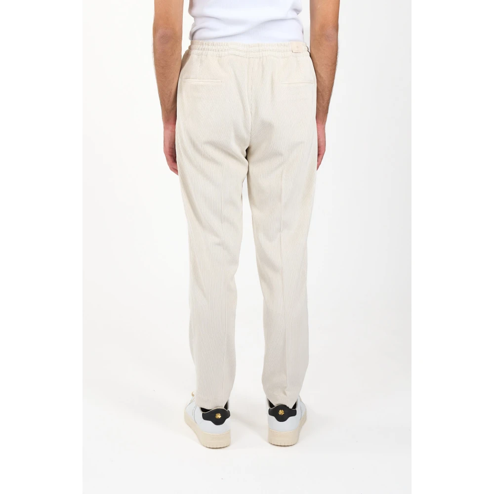 Briglia Ribfluwelen broek met elastische taille White Heren