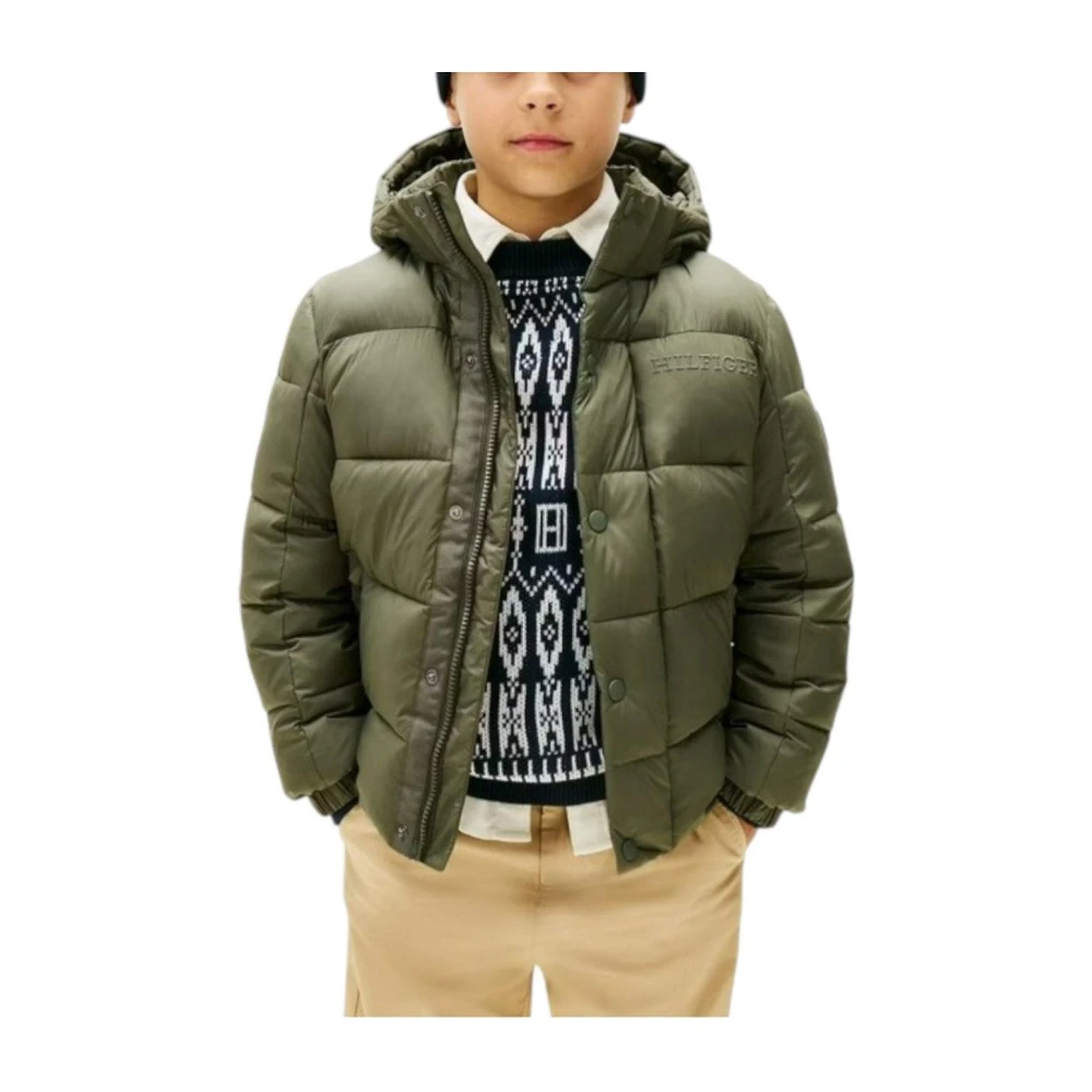 Tommy Hilfiger Boys Green Winter Jackets, 3 Y, Matt And Shine Jacket