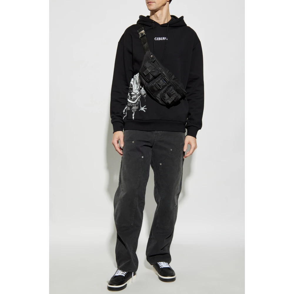 Iceberg Gedrukte sweatshirt Black Heren