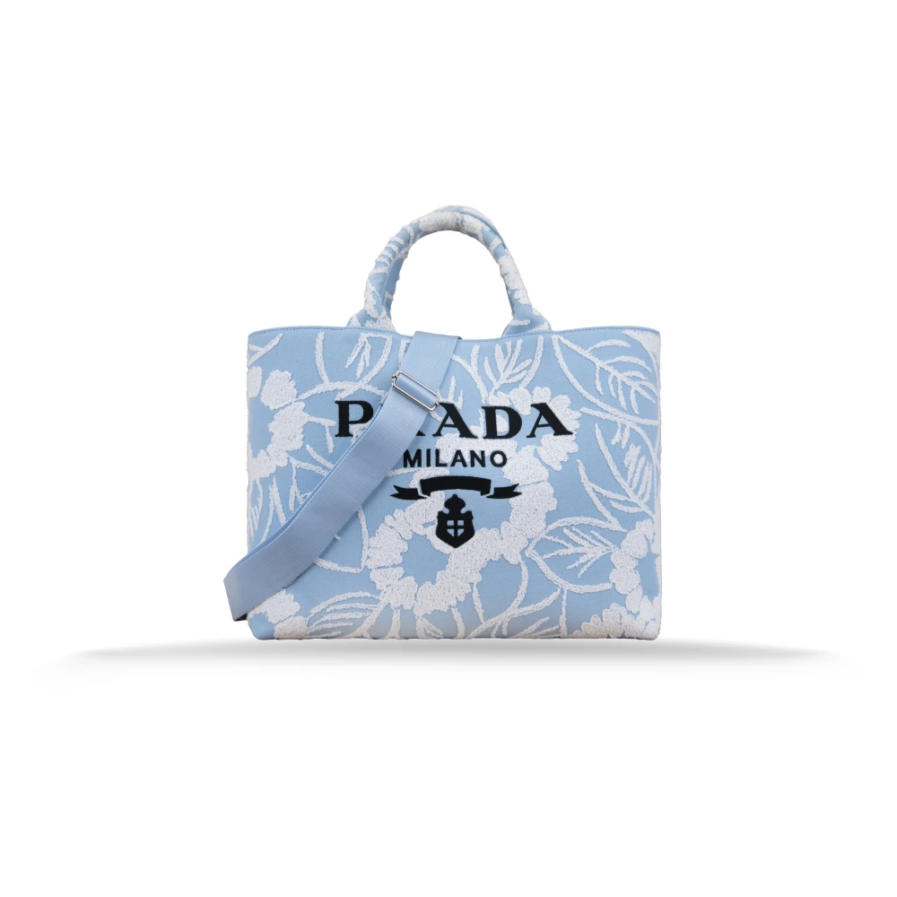 Prada Stoffen Schoudertas Damesstijl Blue Dames