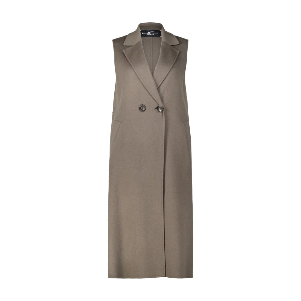LUISA CERANO Doubleface Wol-Kasjmier Vest Brown Dames