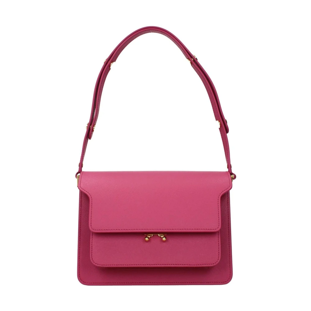Marni Women's Pink Leather Shoulder Bag With Chain Strap
