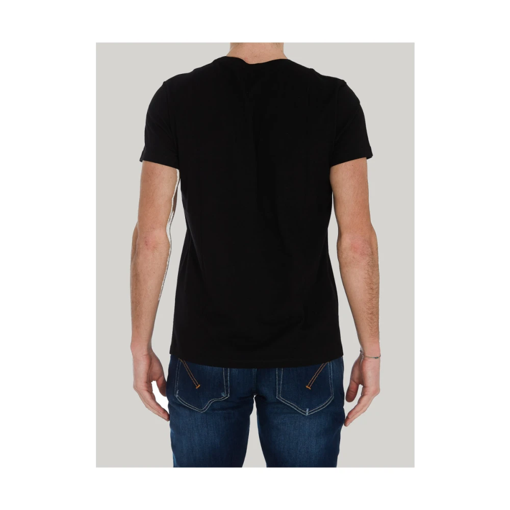 Balmain Zwart Logo Print Katoenen T-Shirt Black Heren