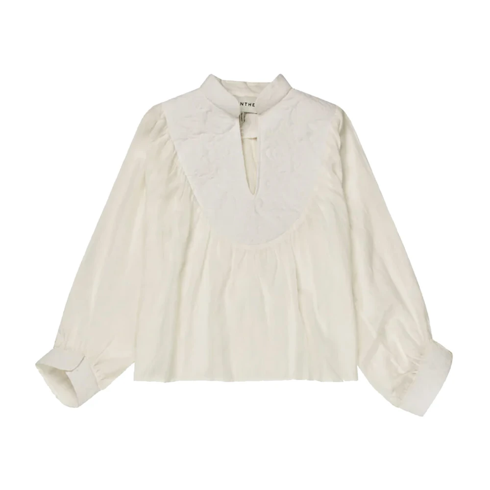 Munthe Gewatteerde Bloemen Geborduurde Blouse Beige Dames