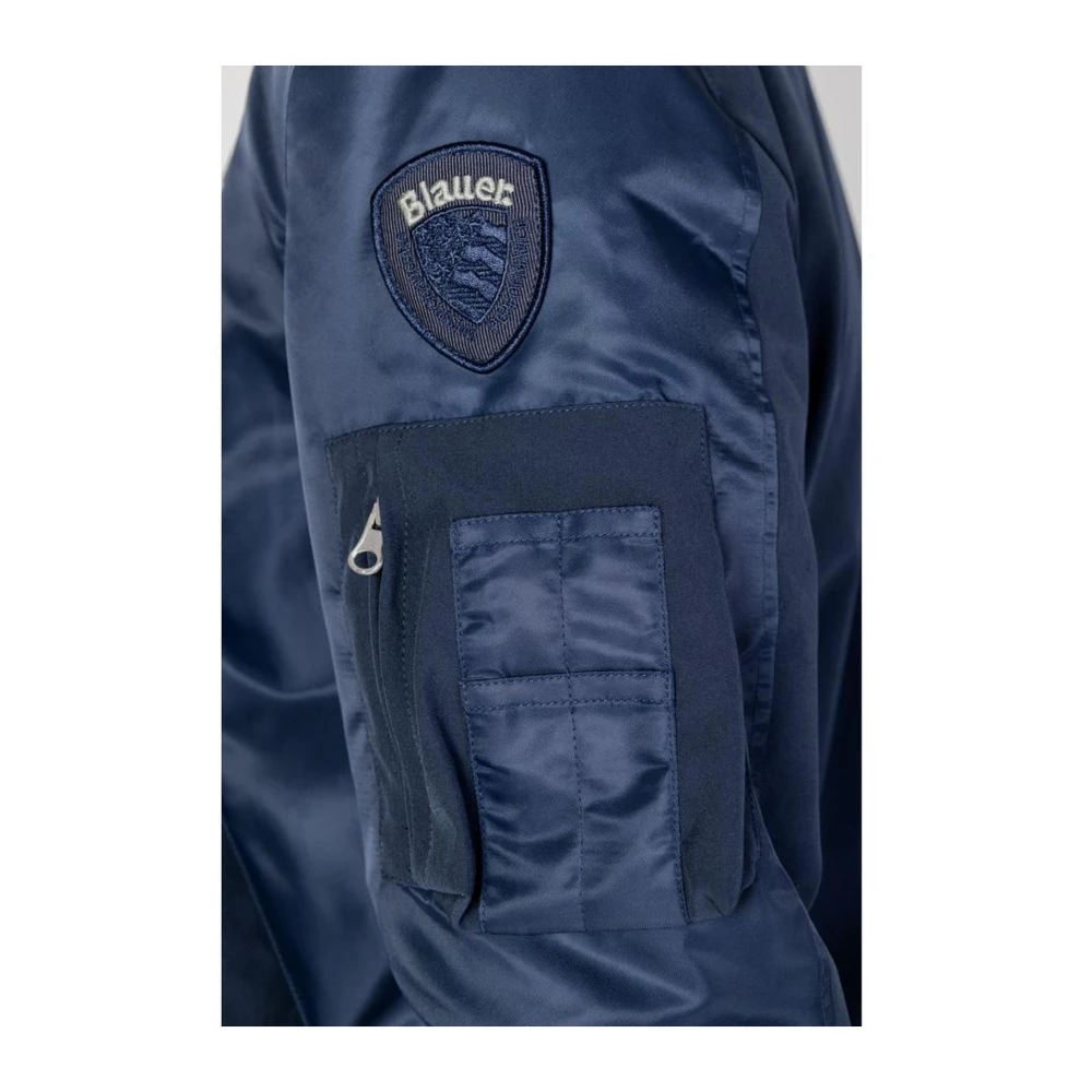 Blauer Blauwe Polyamide Jas met Polyester Voering Blue Heren