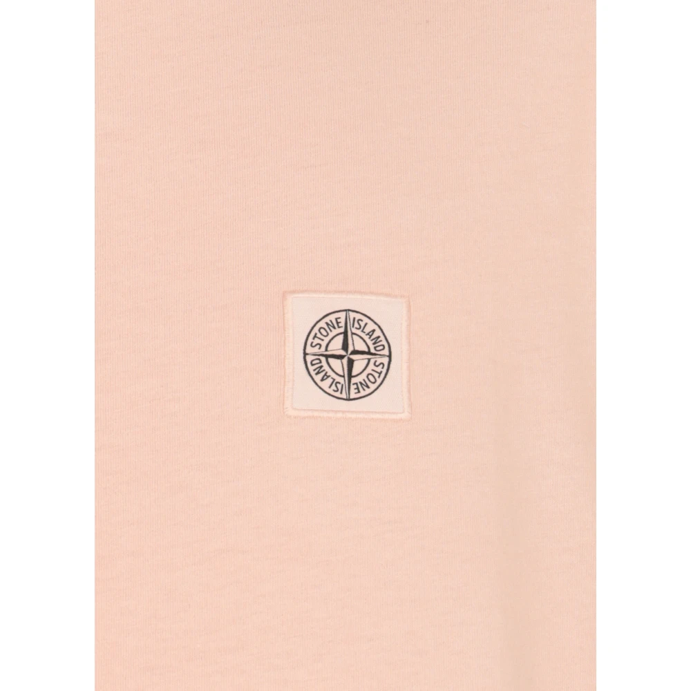 Stone Island Roze Katoenen T-shirt met Logopatch Pink Heren