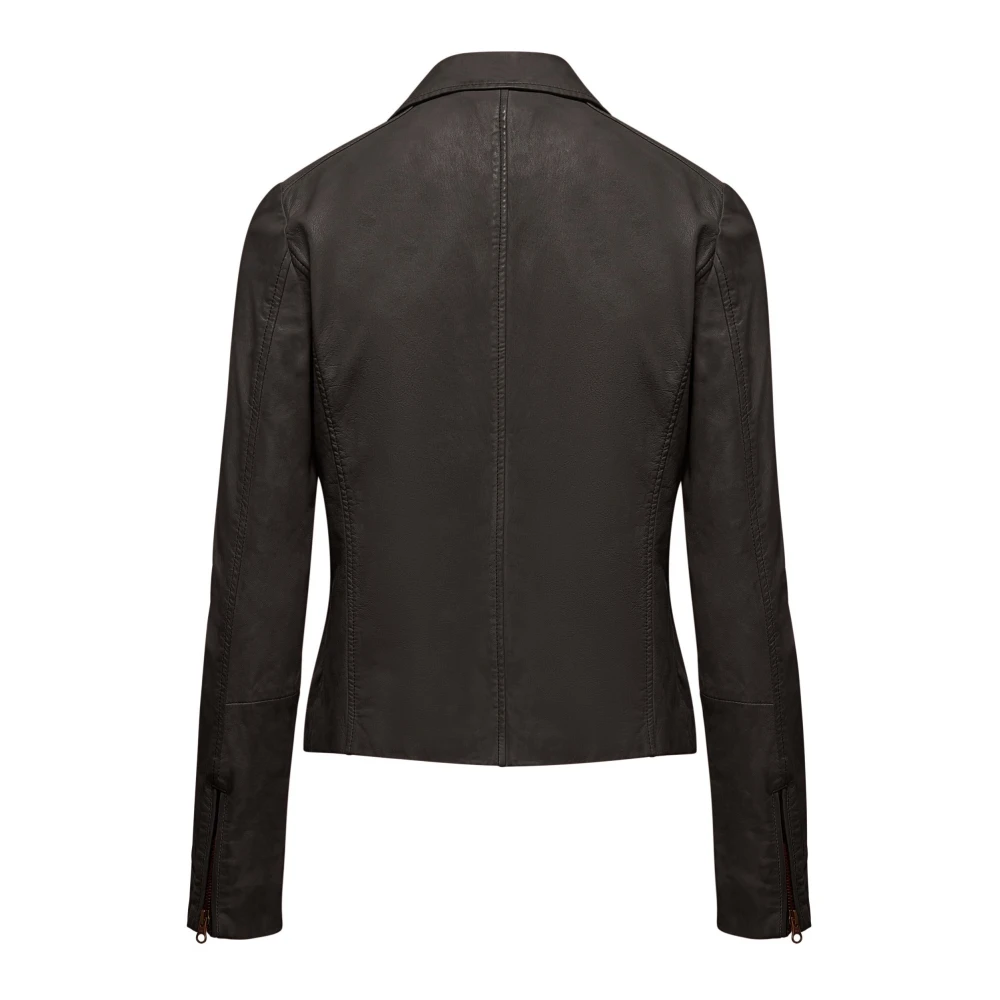 BomBoogie Verweerde Leren Perfecto Jas Brown Dames