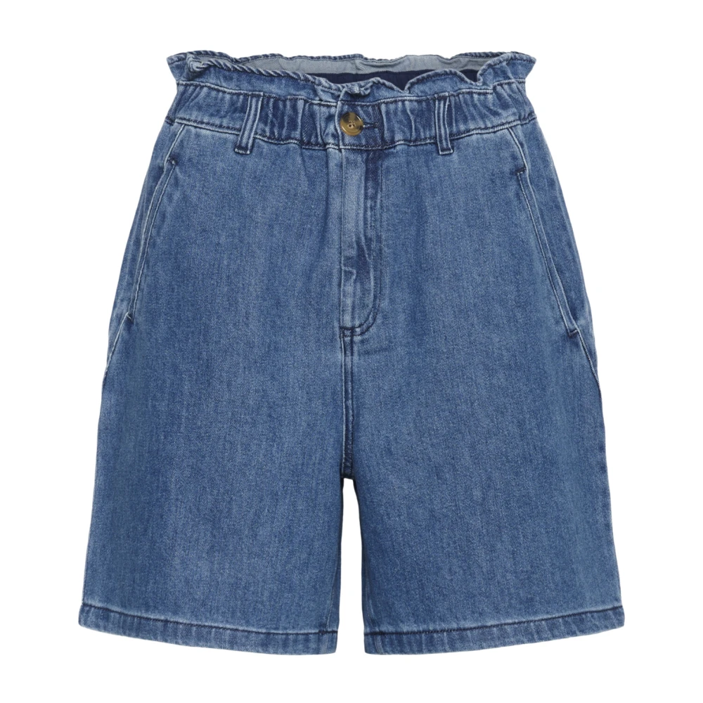 Saint Tropez Women's Blue Denim Shorts With Flared Legs