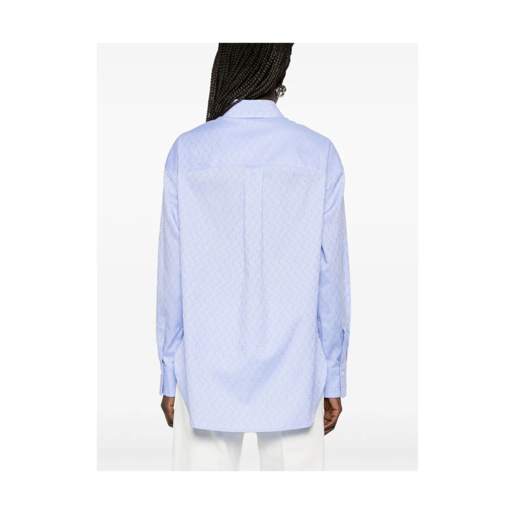 Salvatore Ferragamo Blauwe Oxford Button-Up Overhemd Blue Dames