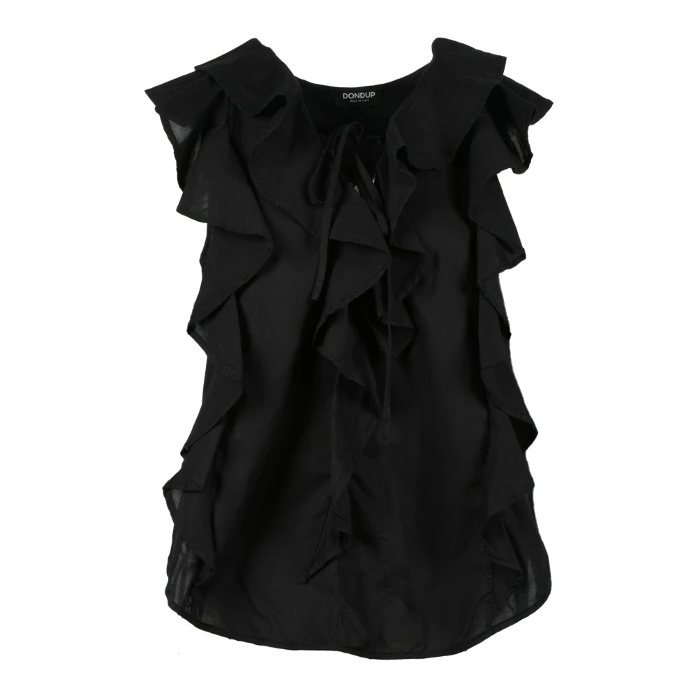 Dondup Katoenen Top Black Dames