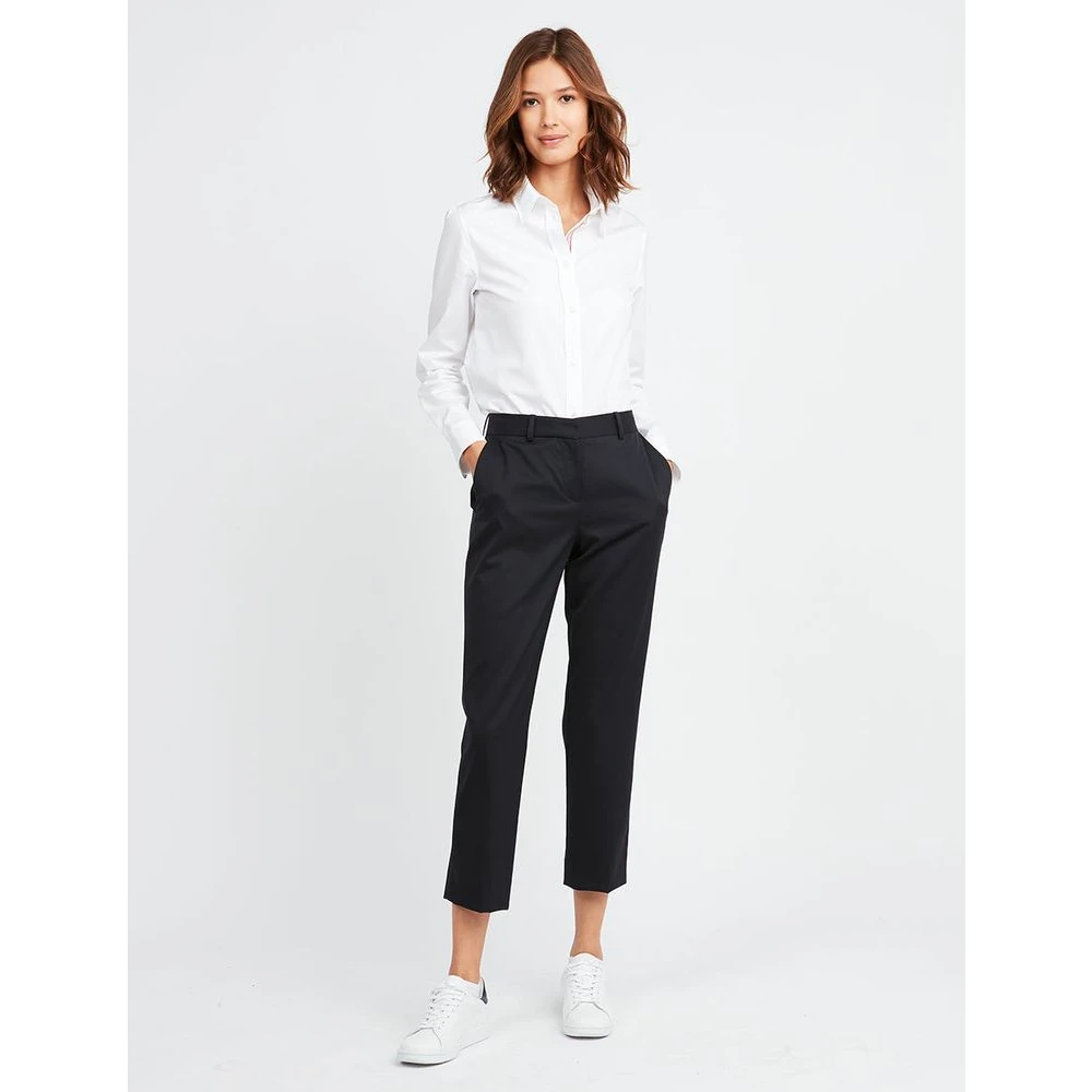 Ines De La Fressange Paris Audrey marineblauwe fijne wollen broek Blue Dames