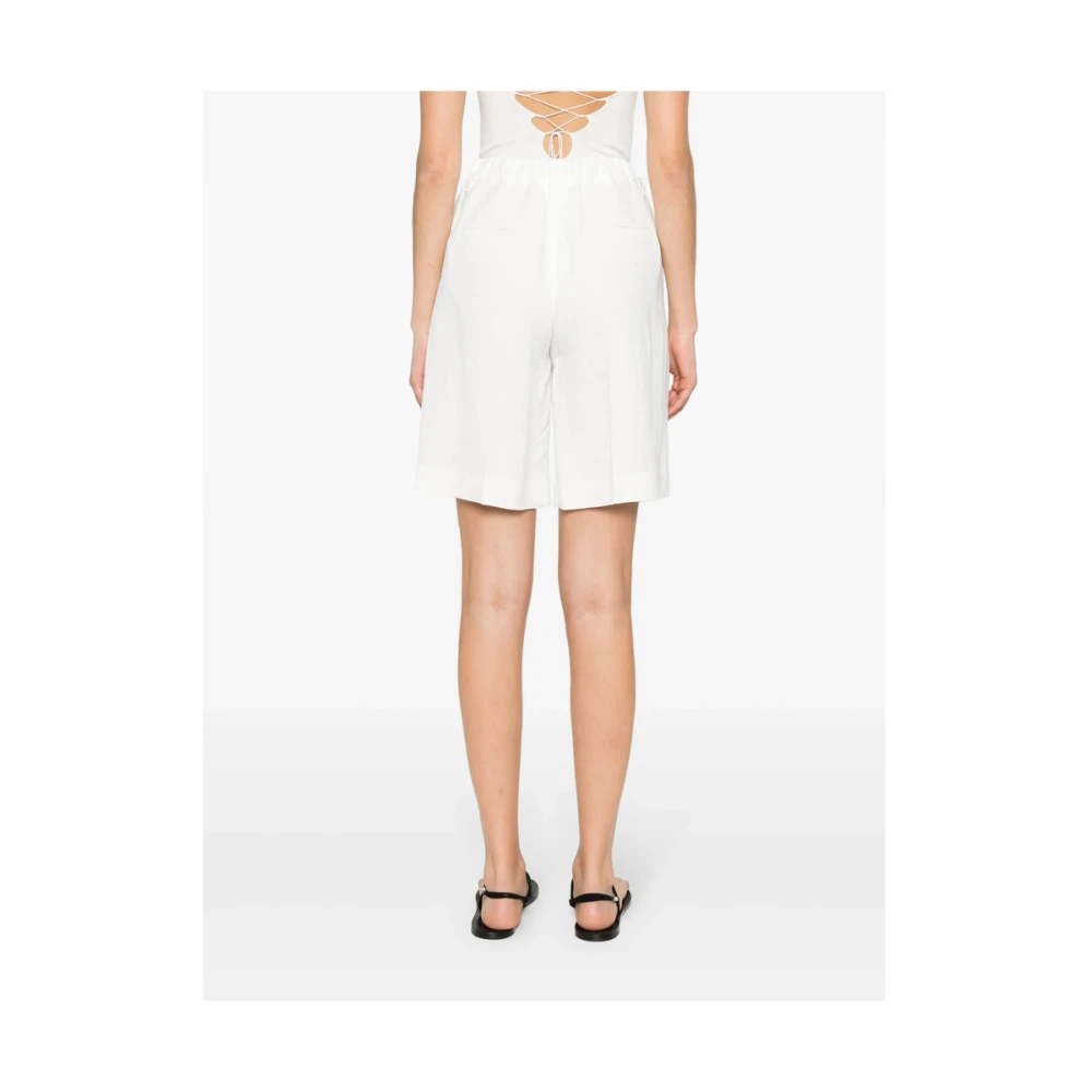 BRUNELLO CUCINELLI Wit Linnenmix Tailored Elastische Tailleband White Dames