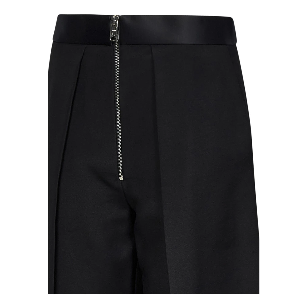 Khaite Zwarte Broek met Zilveren Ritssluiting Black Dames