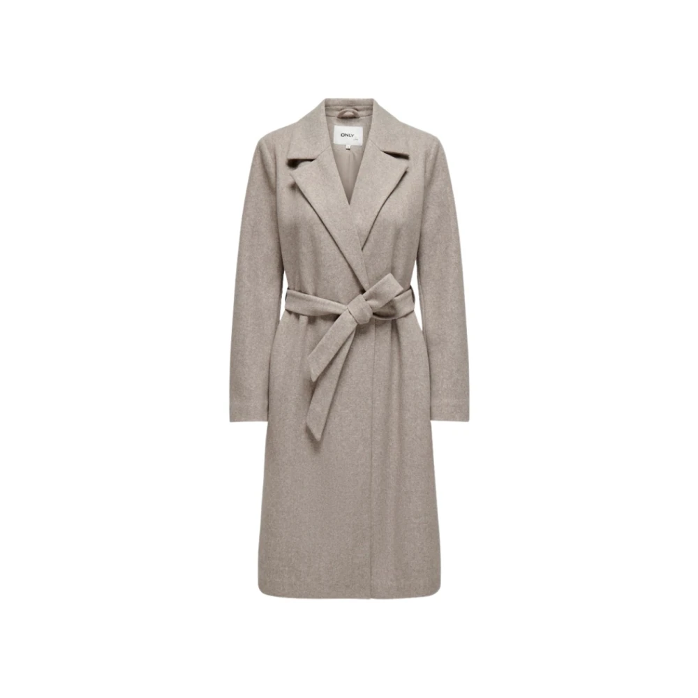 Only Life Wrap Coat Brown Dames