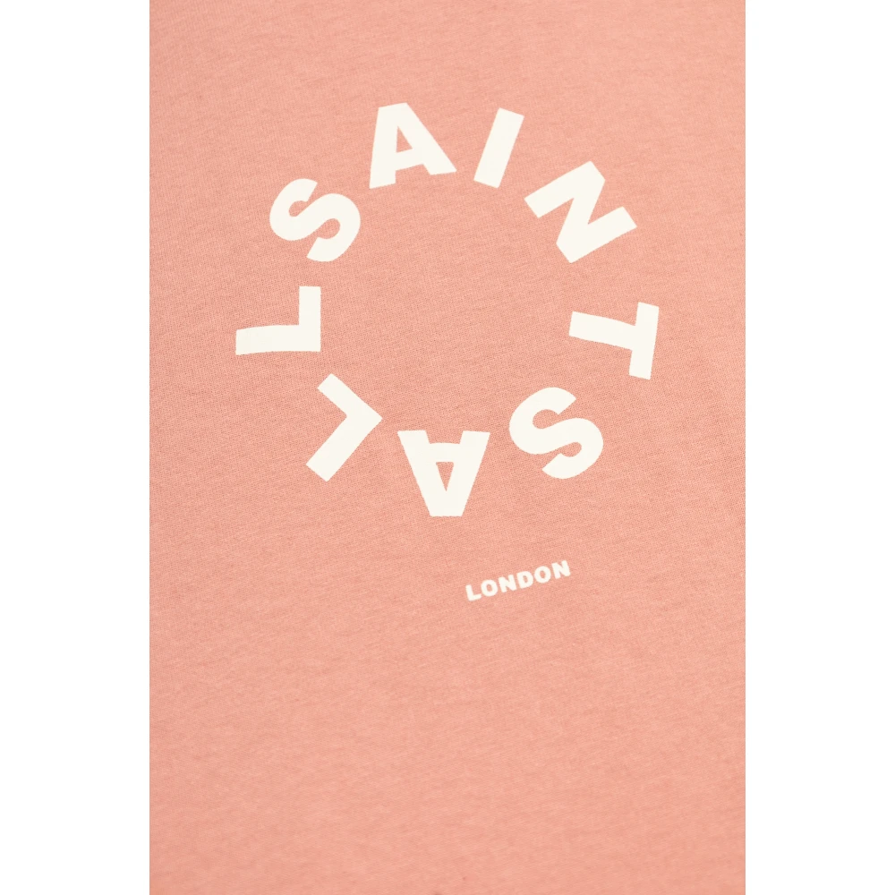 AllSaints Oversized 'Tierra' T-shirt Pink Heren