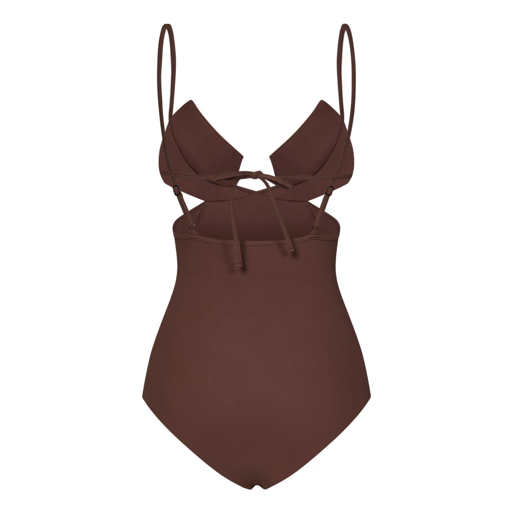 Nensi Dojaka Bruine Badkleding met Vierkante Cups Brown Dames