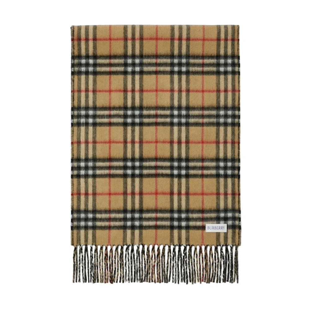 Burberry Geruit Patroon Logo Patch Sjaal Black Heren