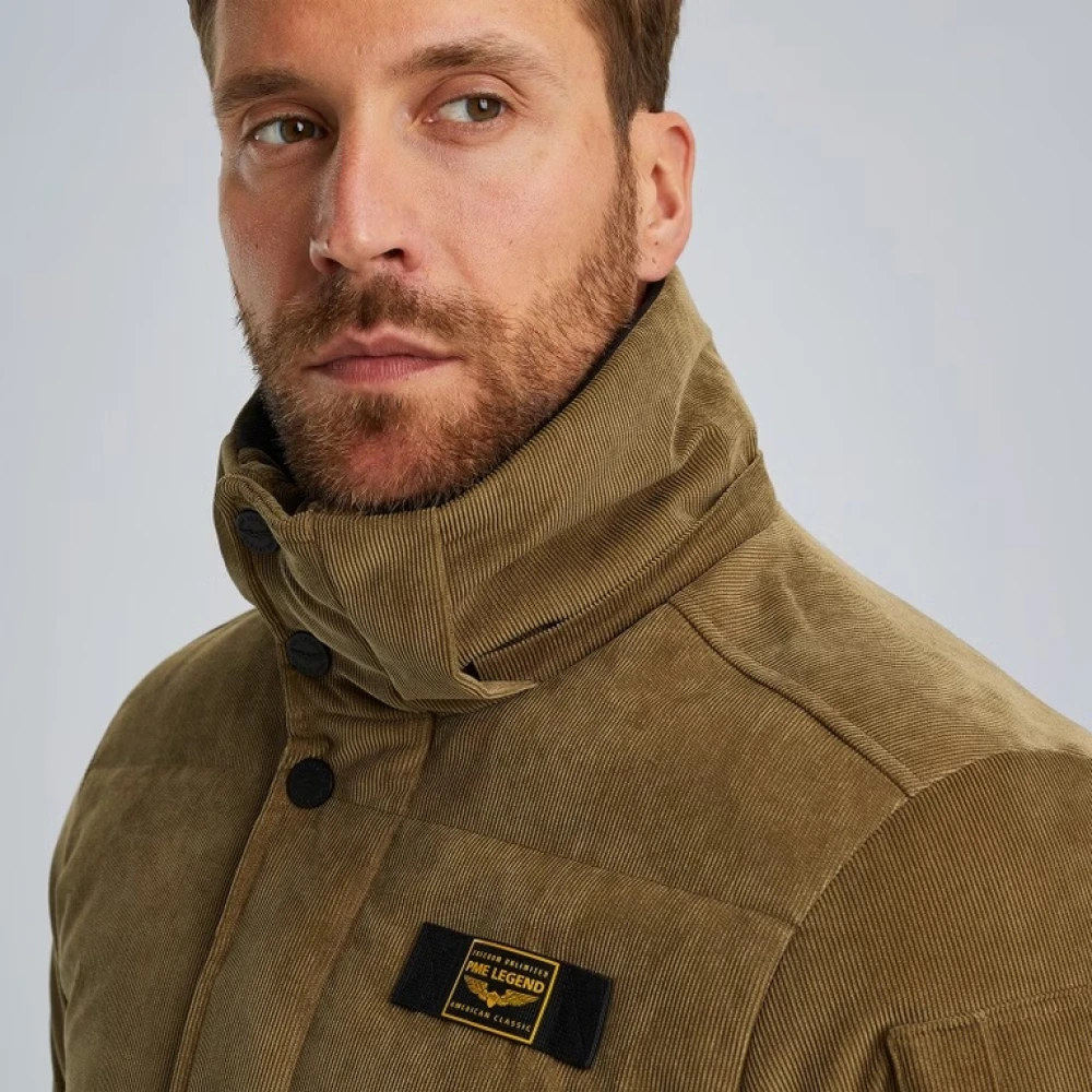 PME Legend Corduroy Gobbler Jack met Verstelbare Capuchon Beige Heren