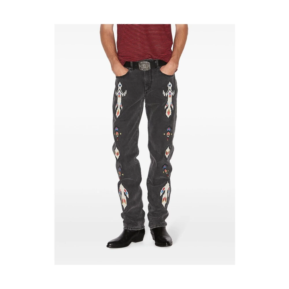 Isabel marant Donkergrijze Denim Straight Leg Jeans Gray Heren