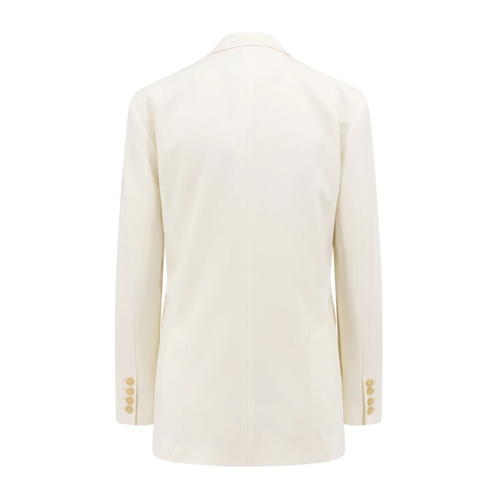 Erika Cavallini Dubbelrijige wollen blazer White Dames
