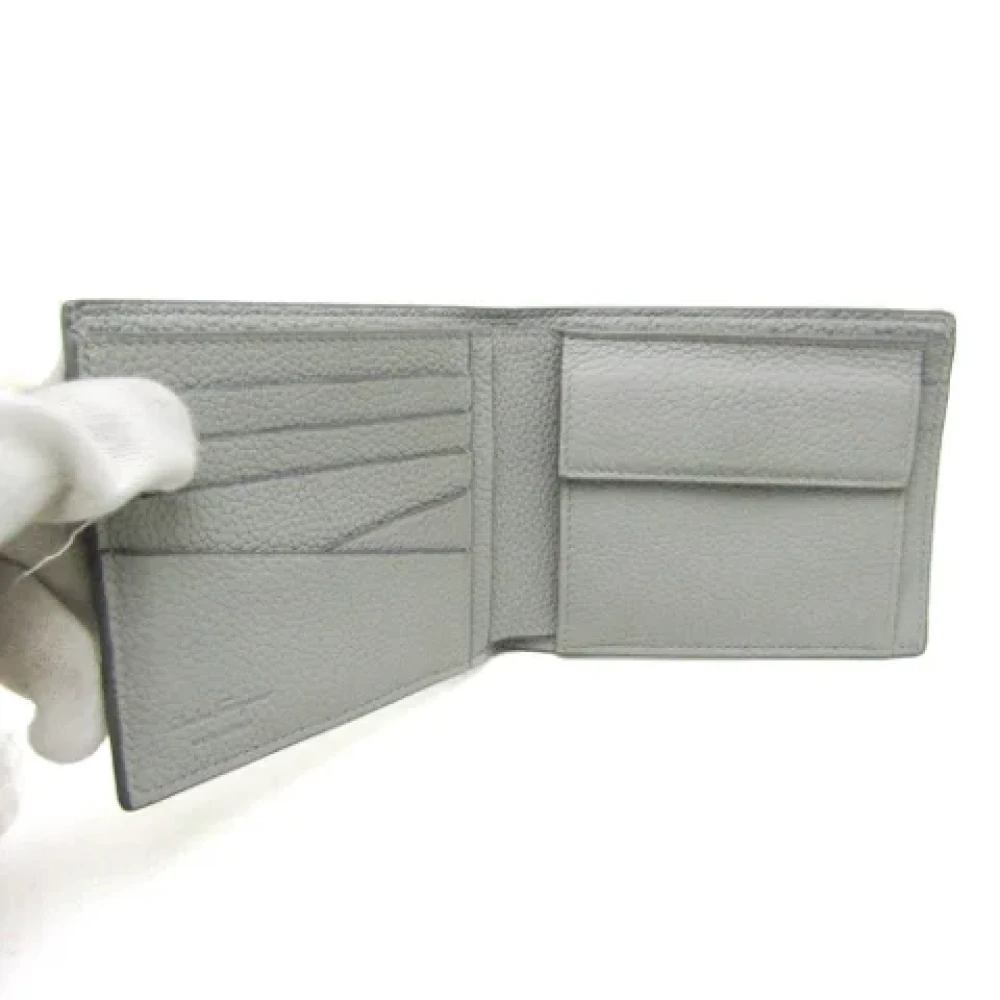 Salvatore Ferragamo Pre-owned Leather wallets Gray Heren