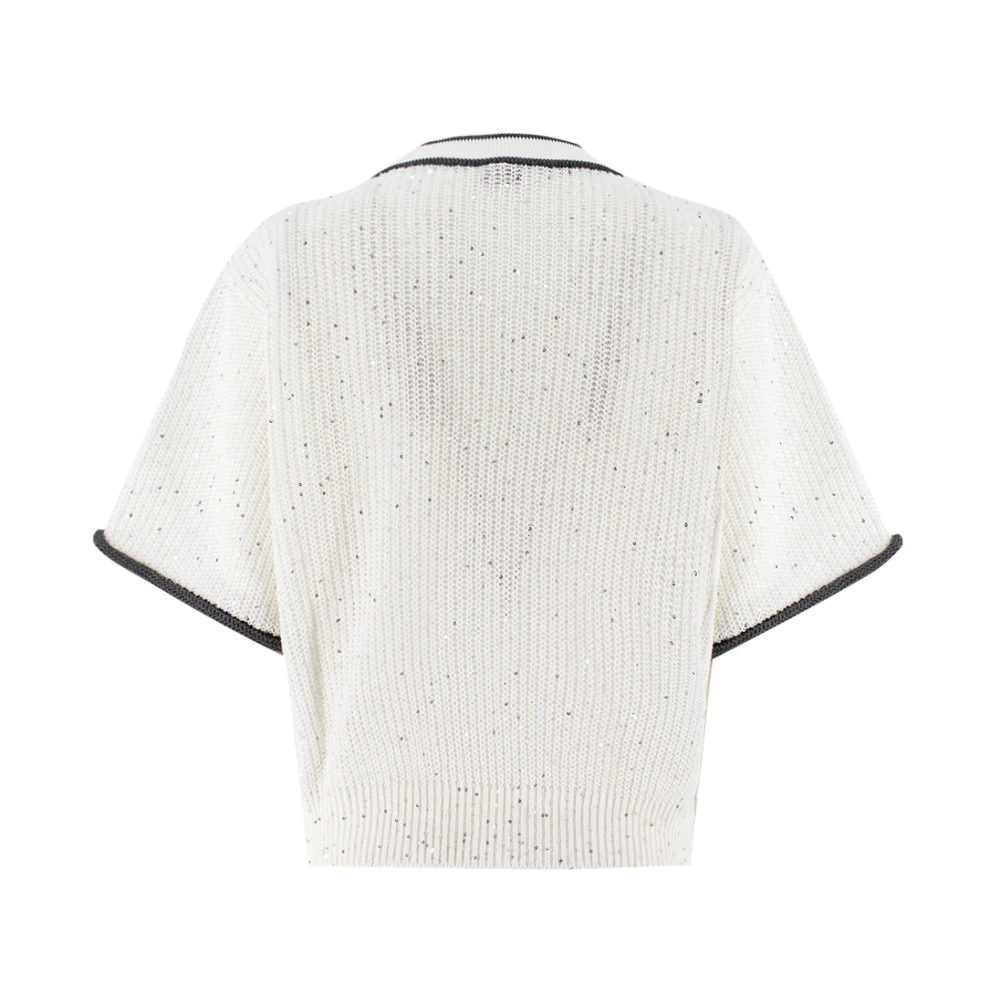 BRUNELLO CUCINELLI Linnen shirt met vrouwelijke details White Dames