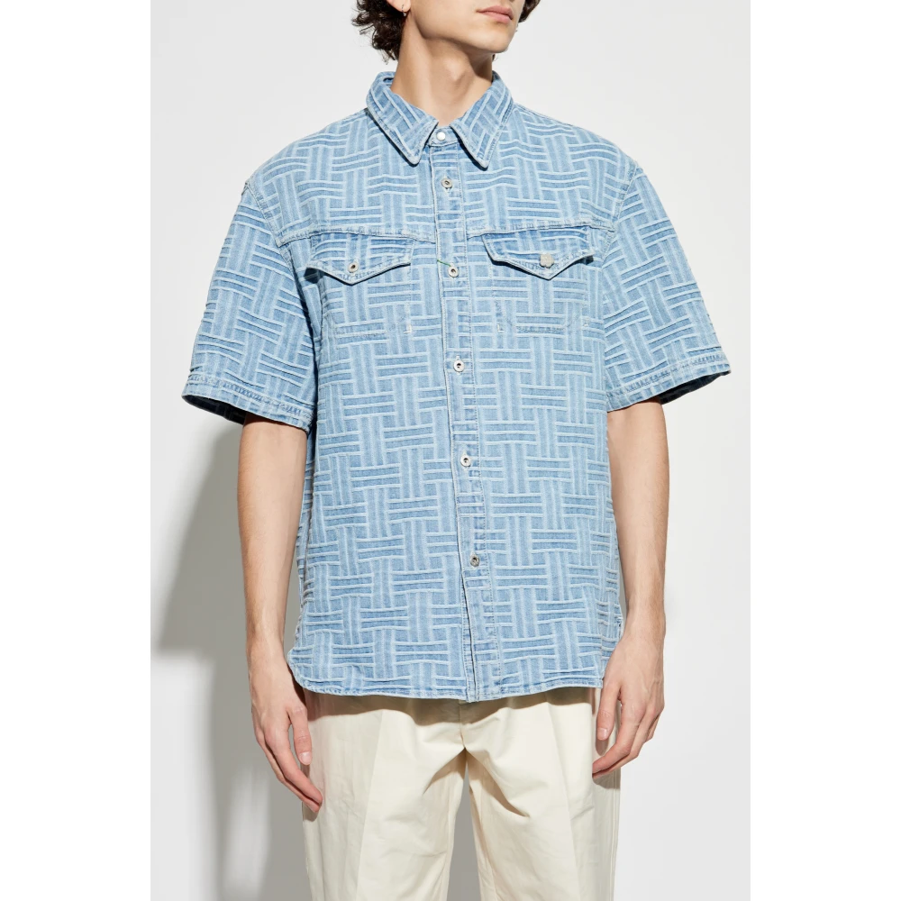 Kenzo Denim shirt met korte mouwen Blue Heren