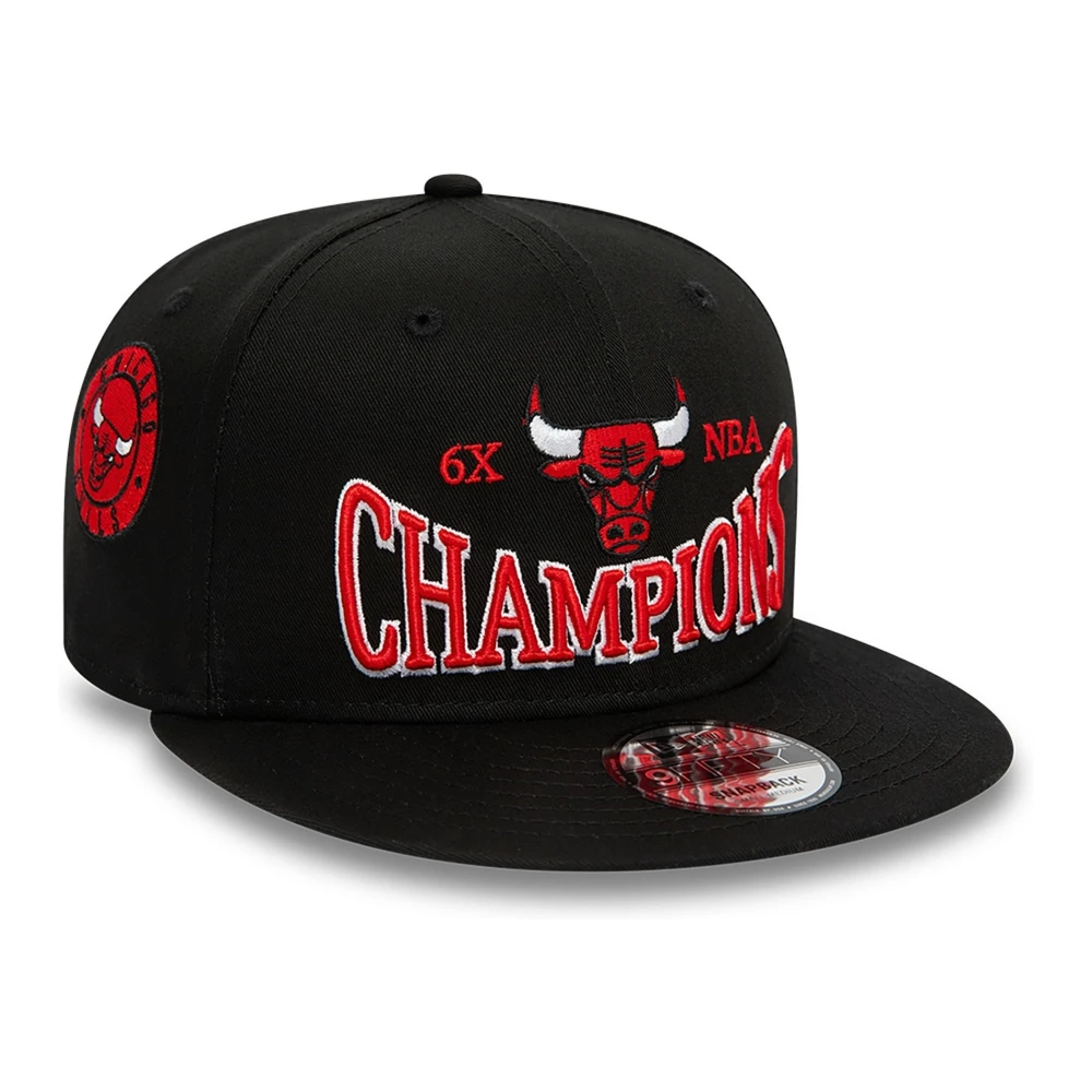 new era Zwarte Bulls Champion Patch Pet Black Heren