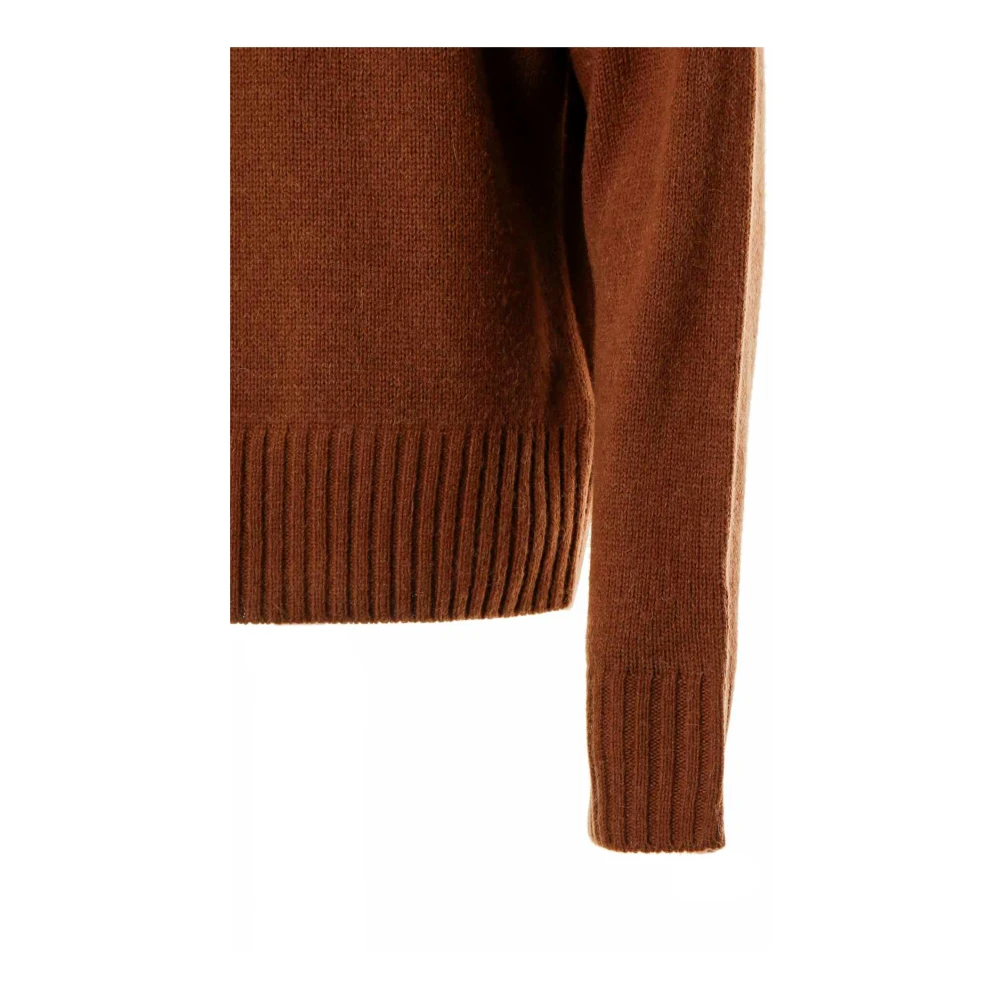 drykorn Geribbelde coltrui met verlaagde schouder Brown Heren